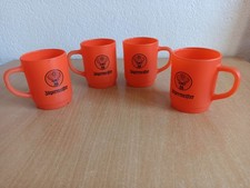 4x Jägermeister Glas Tasse Rudi Orange Merchandise Becher Werbeartikel - VINTAGE