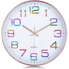 Wanduhr Rosegold, bunt