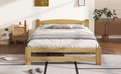 Massivholz natur bett - natur,
