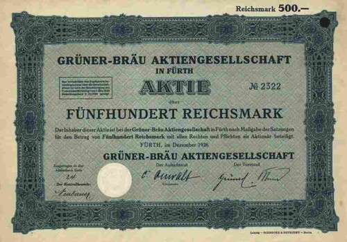 Grüner bräu 1926 fürth - grüner,