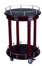Getränke- / Servierwagen - rund, furniert und lackiert | Höhe: 86 cm, Ø 53 cm