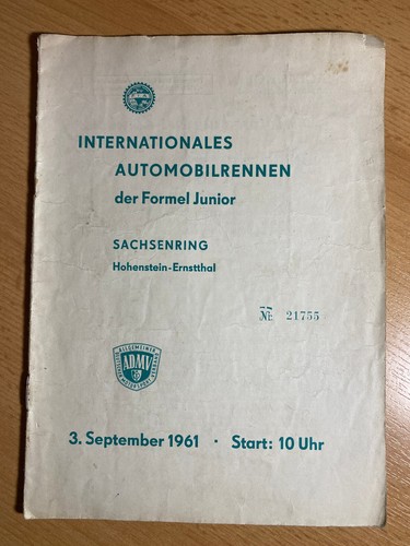 Rennprogramm sachsenring 1961 - sachsenring,