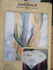 Stickdecke Stickpackung Vintage OVP DIY Osterglocken 80x80cm