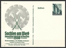 Sachsen am Werk 1938 Dresden Ganzsache Sonderkarte ungelaufen DR (99)