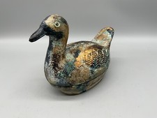 DECKELDOSE ENTE AUS METALL HANDBEMALT