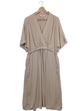 KOTON Wickelkleid Damen Kleid Gr. DE 40 creme Casual-Look