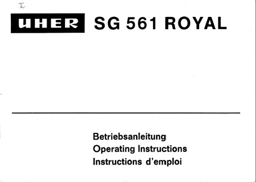 Bedienungsanleitung für uher - ,