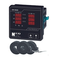 EM-100D NW Einbaumessgerät Fronteinbau Schalttafel Strom Spannung L1 L2 L3 black
