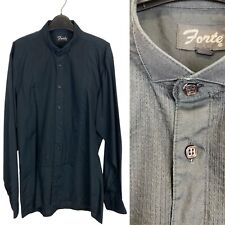 VINTAGE schwarz formell Flügel Top Kragen Hemd M 15,5 Abend Abendessen Smoking