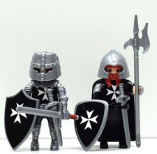 2 x MALTESER RITTER D PLAYMOBIL zu Kreuzritter Waffenrock Crusader Custom - RAR
