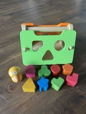 Holzsteckwürfel Sortierbox Stapelspiel Motorikspielzeug Steckspiel Holzspielzeug