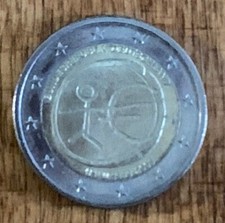 2 Euro Münze WWU 1999 bis 2009 mit Strichmännchen