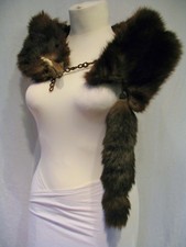 NERZ Pelz Stola Kragen Schal Schwanz Victorian Retro 30s Vintage Art Deco Gothic