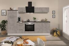 Küche Küchenzeile Küchenblock  Beton Amanda 270 cm Respekta Premium