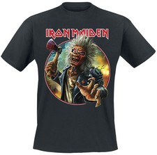 Iron Maiden T-Shirt Herren Axe Eddie Circle schwarz