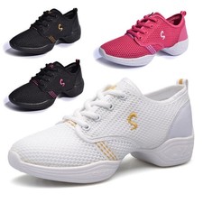 DAMEN TRAINER JAZZ HIP HOP TANZ TURNSCHUHE DAMEN MESH SPLIT SOHLE TANZSCHUHE