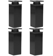 Möbelfüße Stellfuß Verstellbar Kommodenfuß Schranfuße Schwarz Aluminium 40x40mm