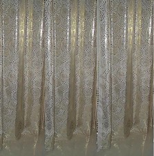 Vorhang Schal blickdicht Kräuselband Retro Folienprint gold beige 140x175cm 1Stk