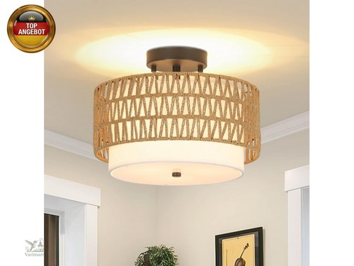 Rattan deckenlampe wohnzimmer - rattan,
