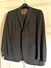 Anzug Gr. 50 Dunkelbraun Nadelstreifen Angelo Litrico