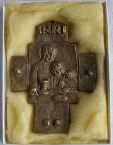 Relief wandbehang messing - relief,