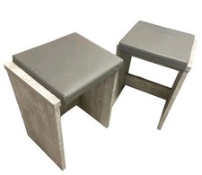 2x Mäusbacher Hocker mit Polster in Betonoptik grau Einsitzer Stuhl Sitz Modern