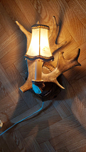Wandleuchte geweih optik holz - wandleuchte, geweih-optik