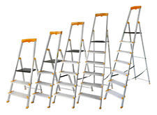 Einseitige Trittleiter / Aluminiumleiter mit breiten Stufen , Leiter