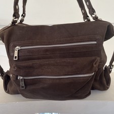 Mas(que)nada Echt Leder große Tasche Handtasche Hobo Bag Braun Schultertasche
