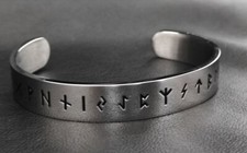 Vikinger Armreif Edelstahl Runen Kreis Armband Wikinger Symbole Biker Punk AE012