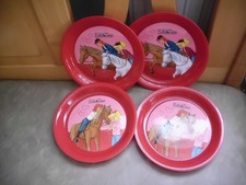 4 Plastik-Teller rot Bibi & Tina mit Pferden Kinderteller