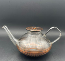 50er SCHOTT Jenaer Glas TEEKANNE 1 Liter mit Deckel  LÖFFELHARDT