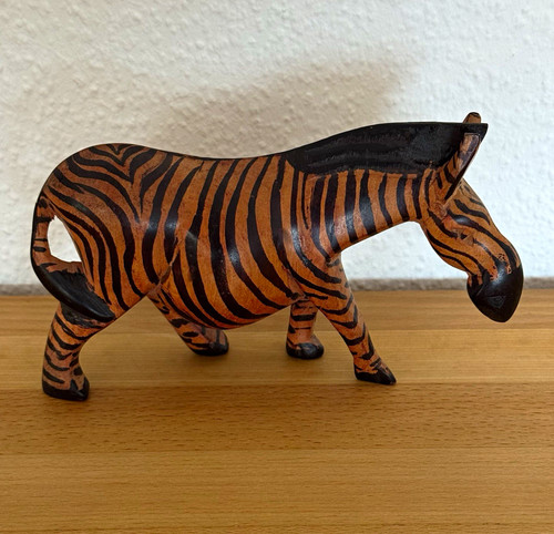 Zebra holzfigur handgeschnitzt - holzfigur,