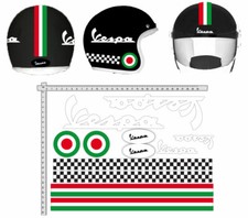 Helm Aufkleber Kit Vespa - Weiß - Stripes Italy Helm glänzendes Vinyl
