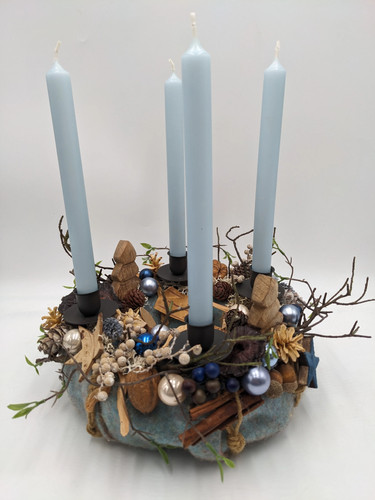 Adventskranz kugel stern - stern, zimt