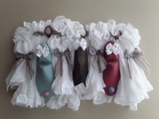 *Garderobe* 3er Haken* SchusterLeisten* RüschenStoff* Unikat*ShabbyChic* 