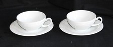 Seltmann Weiden Ascona weiss 2 Teetassen ca. 8,9 cm mit Untertassen 13,5 cm