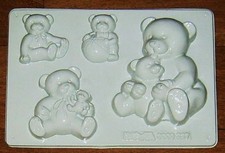 Gießform Teddy 4 Motive - Giesspulver Keraflott Raysin Gips