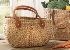 Tasche Korbtasche Wasserhyazinthe Flechtoptik Natur Umhängetasche Shopper Klein