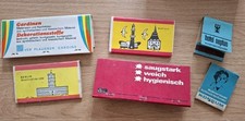 6 Stück DDR Streichholzbriefchen,Reklame VEB Plauener Gardine,Berlin,Rostock,u.a