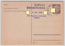 Sudetenland Postkarte mit Befreiungsstempel aus NEUDECK 4.10.1938 [774]