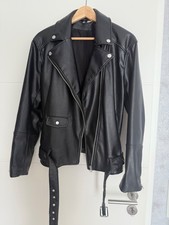 Damen H&M Leder Jacke Schwarz