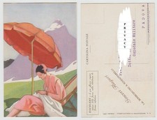 Postkarte Marcello Dudovich Frau Unter Sonnenschirm Werbung A51