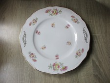 K & A Krautheim Selb Bavaria  - großer Kuchenteller mit Blumenmuster und Goldran