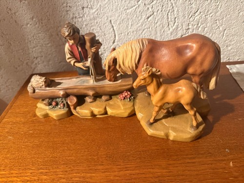 Krippenfigur pferd trinkend - krippenfigur,,