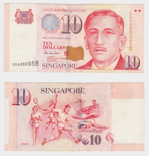 Dollar banknote singapur o - 10,