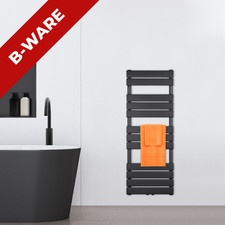 Design Badheizkörper Handtuchwärmer Mittelanschluss Schwarz 120 x 45cm - B-Ware