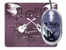 Saitek Expression Maus mit pad 800dpi, USB 2.0 Rock Chick, Gitarre, schwarz NEU