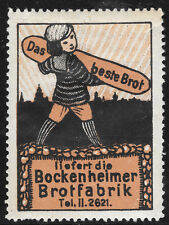 Reklamemarke-Ffm-Bockenheim "Das beste Brot liefert die Bockenheimer Brotfabrik"