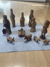 Alte Krippenfiguren, Weihnachtskrippe, Holz,  geschntz